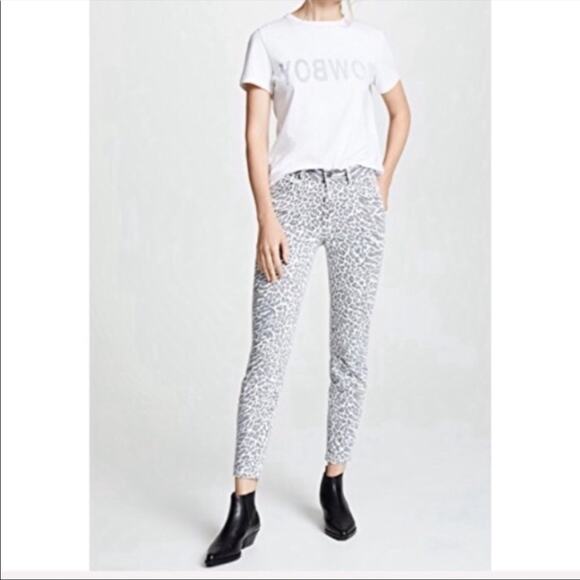 Current Elliott Grey & White Animal Print Stiletto Ankle Length Jeans Womens 25 - Picture 2 of 15